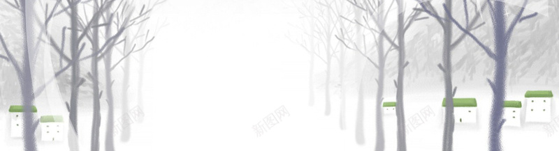 冬天雪景banner创意设计jpg设计背景_新图网 https://ixintu.com 天空 山峰 树木 积雪 路 海报banner 其他