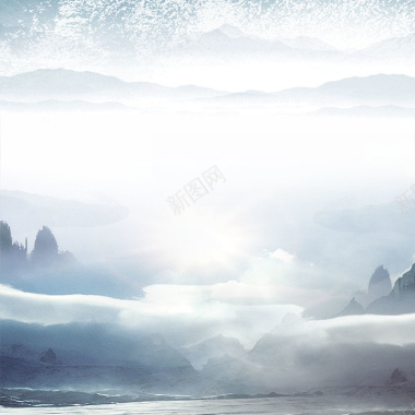 冬季白雪梦幻高山主图背景背景