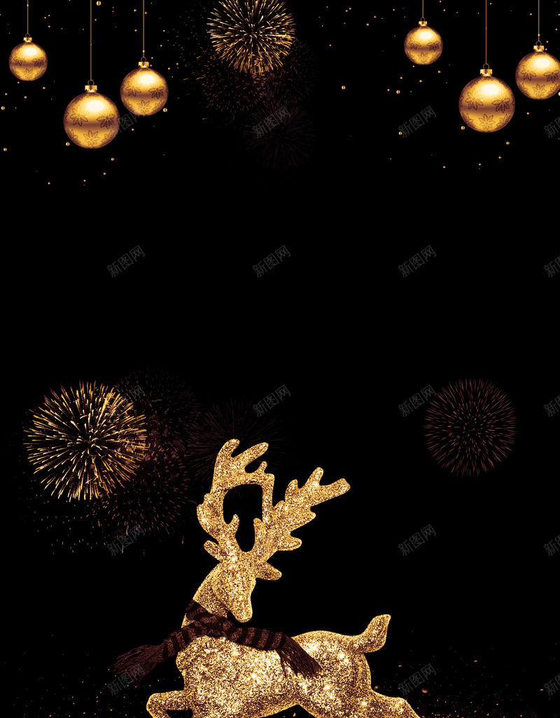 圣诞节黑金简约商场狂欢海报psd设计背景_新图网 https://ixintu.com 圣诞促销 约惠圣诞 圣诞节 商场 圣诞 活动 优惠 麋鹿 冬季 超市 铃铛 烟花