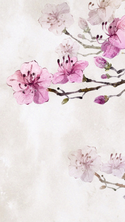 纸质花朵国画手绘花朵H5背景高清图片