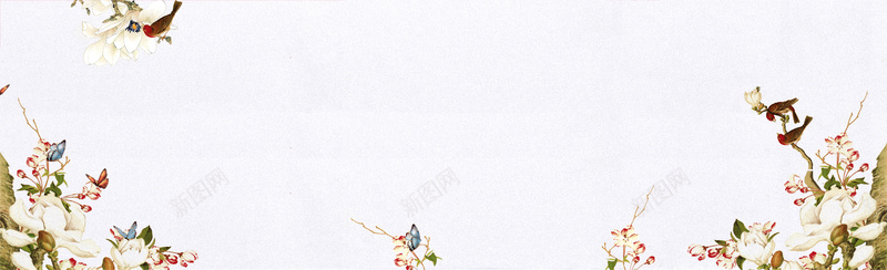 清新春季白色淘宝海报背景背景