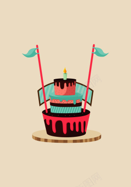 生日庆祝蛋糕海报背景材料背景