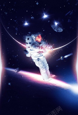 太空科技宇航员海报背景