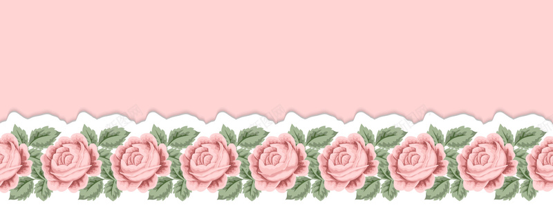 粉色卡通玫瑰立体层叠背景背景