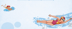 冬天游泳冬泳锻炼身体扁平蓝色背景高清图片