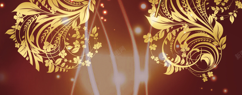 红色梦幻背景psd设计背景_新图网 https://ixintu.com 海报banner 光晕 梦幻 红色 金花 浪漫