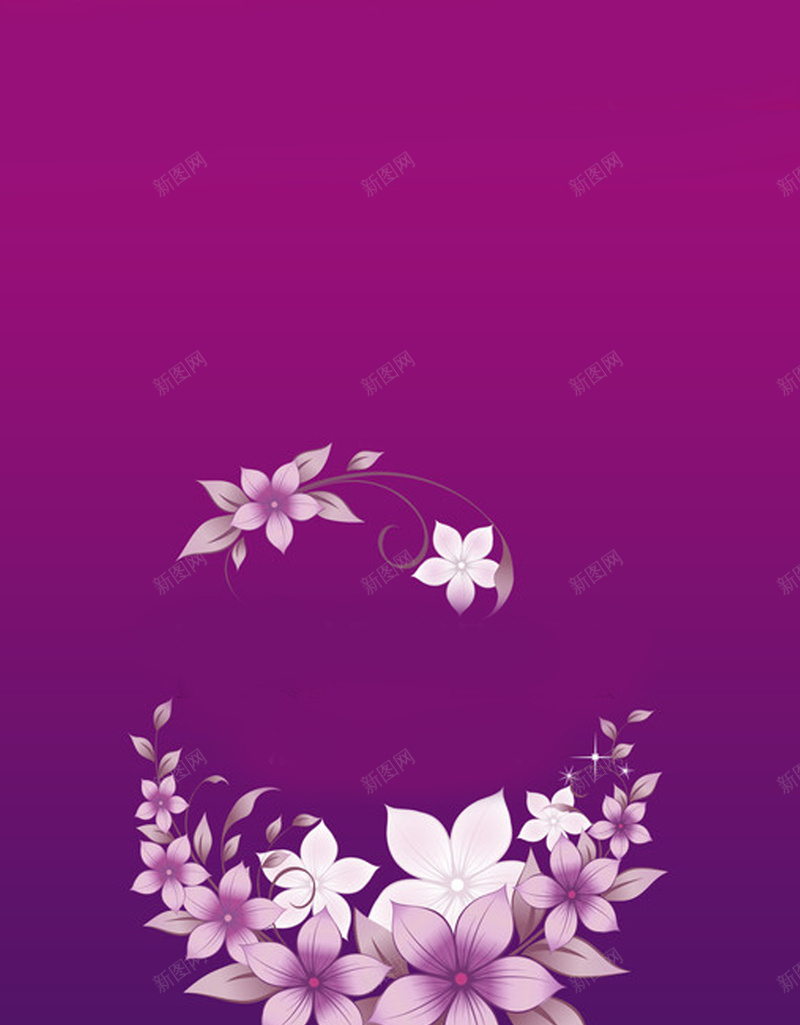 紫色花朵H5背景jpg设计背景_新图网 https://ixintu.com 白色花朵 紫色背景 纯色背景 花朵 花 H5 H5背景 一串花朵