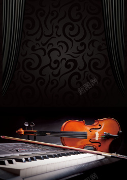 暑假易拉宝音乐小提琴培训海报背景素材高清图片