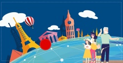 世界旅游日微信卡通国庆旅游手绘高清图片