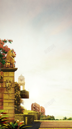 古典皇宫广场建筑古典欧洲风H5背景高清图片