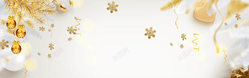 淘宝冬季圣诞清新花朵上新促销banner背景