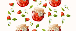 草莓酱手绘精美草莓果酱背景高清图片