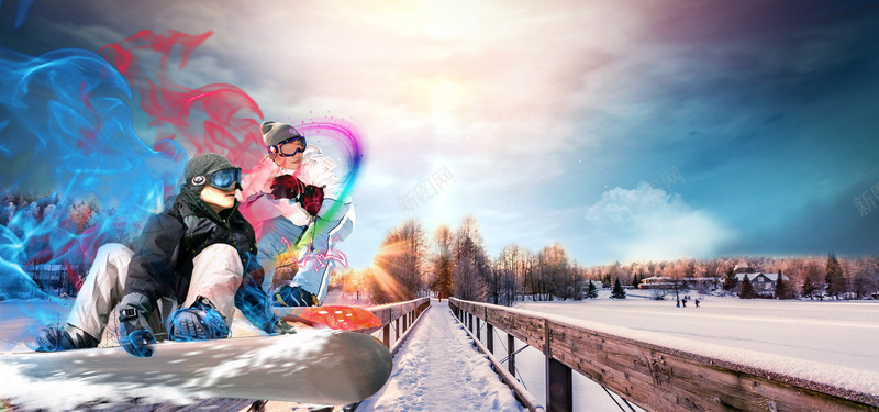 清新户外运动冬季滑雪海报psd设计背景_新图网 https://ixintu.com 冬季 户外 清新 滑雪 运动 海报 天空 大气 墨镜