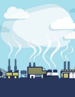 保护环境主题卡通工厂环境污染环保主题海报背景素材高清图片