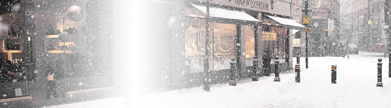 女装冬季雪景背景