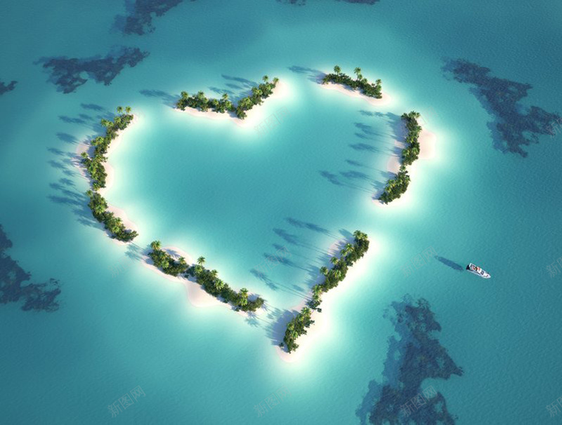 浪漫爱情绿洲jpg设计背景_新图网 https://ixintu.com 绿松石 岛屿 岛 心 爱 心脏 热带 海洋