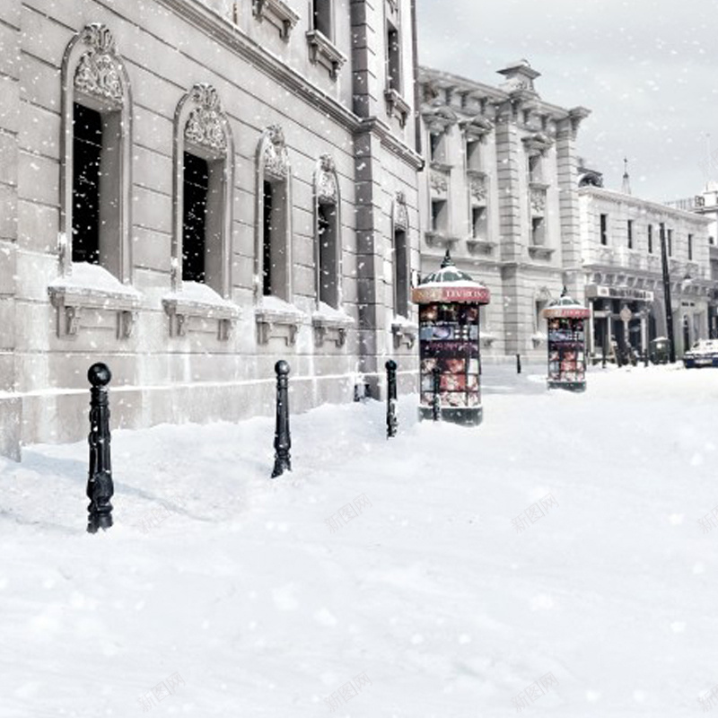 冬季街景雪地背景图jpg设计背景_新图网 https://ixintu.com 冬季 街景 雪地 建筑 白色 主图