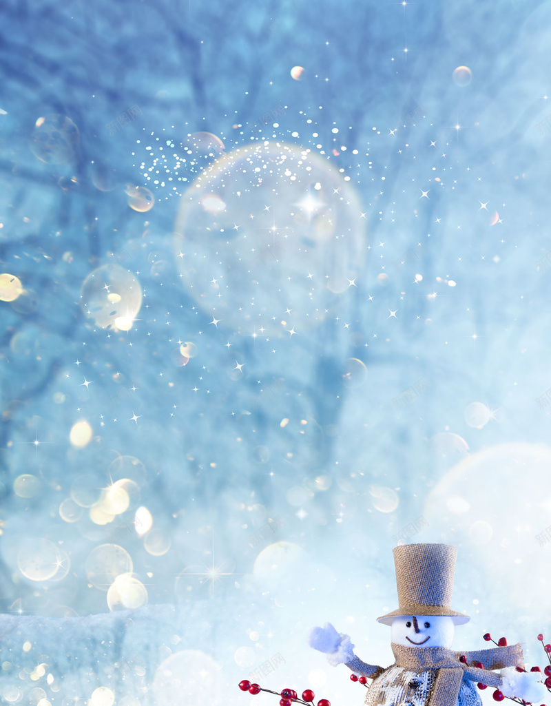 雪人圣诞节背景psd设计背景_新图网 https://ixintu.com 圣诞节背景 雪人