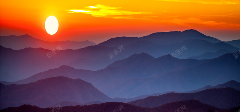 日出大山企业海报背景背景