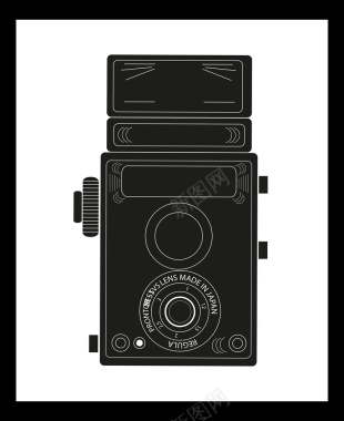 古董相机复古个性创意黑白卡片背景背景