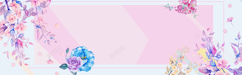 清新文艺蓝色平面bannerpsd设计背景_新图网 https://ixintu.com anner 平面 文艺 清新 蓝色 banner 几何 扁平 花朵 花枝 手绘