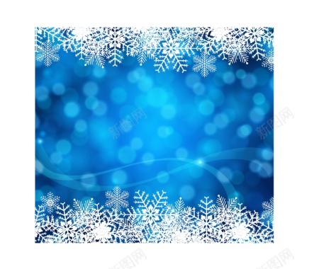 蓝色冰花圣诞主题背景素材背景