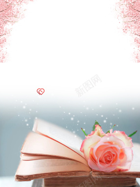 书和花宣传海报背景背景