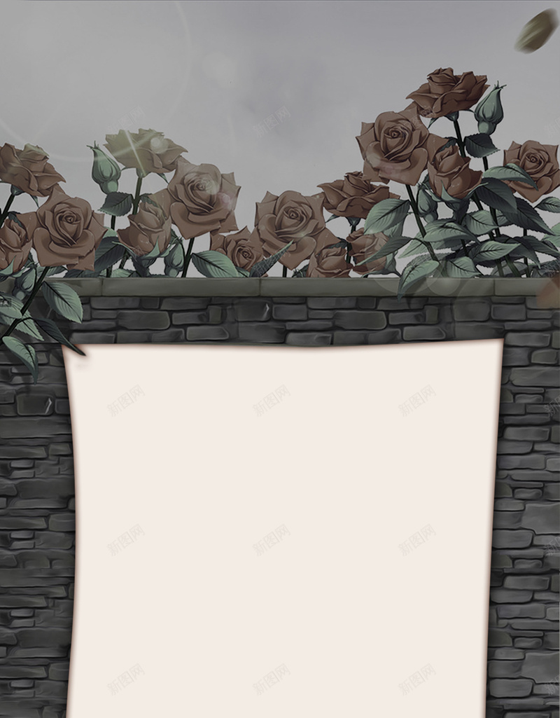 花朵公告墙纸张psd设计背景_新图网 https://ixintu.com 公告 纸张 花朵 墙