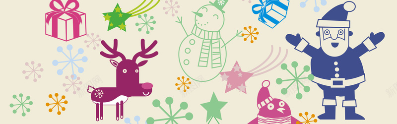 圣诞童趣图案背景eps设计背景_新图网 https://ixintu.com 圣诞老人 卡通 圣诞 童趣 麋鹿 海报banner 手绘