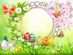 基督教节日彩蛋儿童兔子玩具卡通海报背景素材高清图片