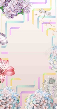 粉红色母亲节花卉广告背景背景