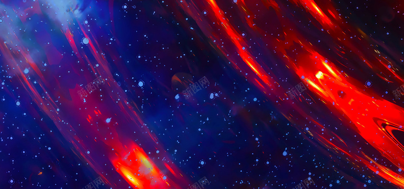 星空科幻红色娱乐海报背景背景