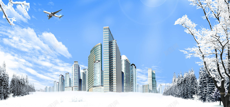 冬季城市背景背景