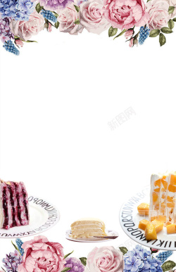 千层海报甜品新品上市海报背景高清图片