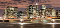 曼哈顿夜景城市夜景高清图片