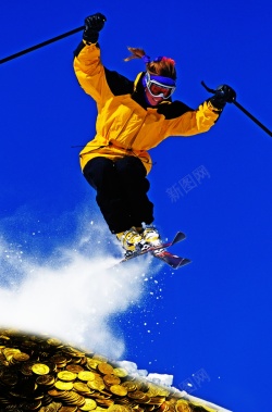 高山滑雪滑雪商业金融背景素材高清图片