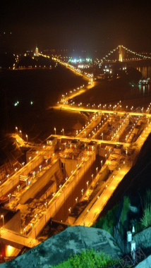 三峡大坝夜景素材背景
