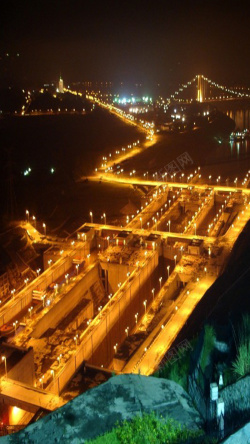 唯美三峡三峡大坝夜景素材高清图片