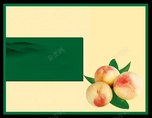 中式大气水蜜桃包装盒礼盒海报背景素材背景