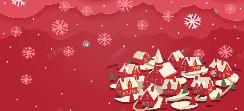 圣诞节卡通手绘红色bannerpsd设计背景_新图网 https://ixintu.com 圣诞节促销 圣诞节宣传 圣诞礼物 圣诞节 圣诞 雪花 雪屋 雪地 卡通手绘