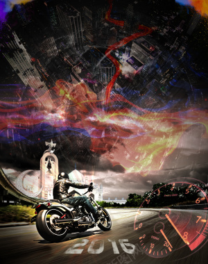摩托车动感海报背景素材背景