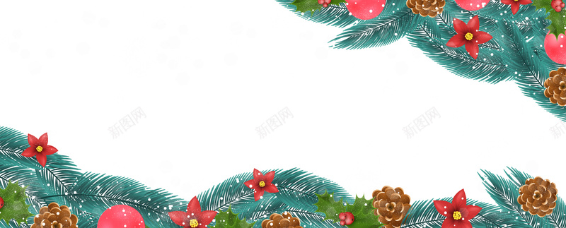 圣诞松枝槲寄生背景jpg设计背景_新图网 https://ixintu.com 海报banner 圣诞背景 红色花朵 梦幻 浪漫