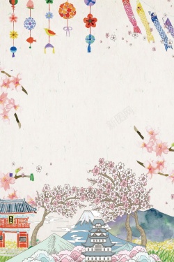 樱花模板日本旅游日本樱花背景素材高清图片