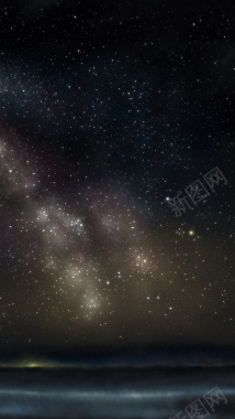 星空下的水平面H5素材背景背景