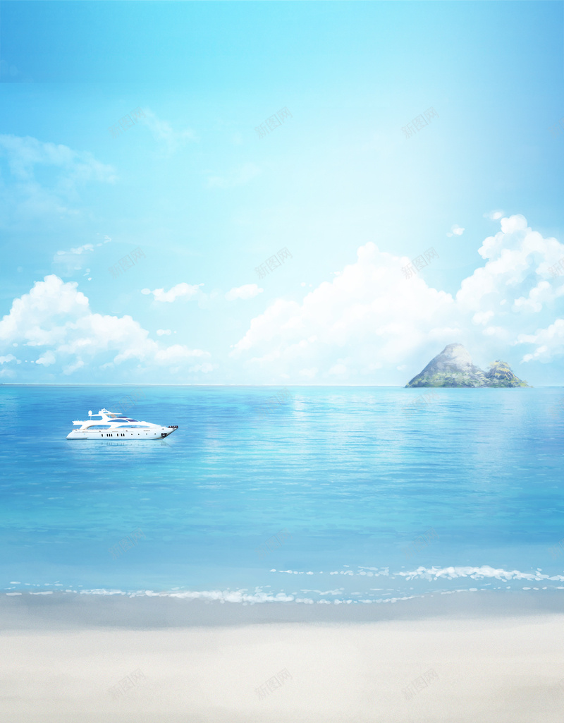 清新简约海边海报psd设计背景_新图网 https://ixintu.com 清新 简约 海边 沙滩 文艺 小清新