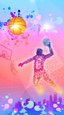 篮球运动会彩色篮球运动会PS源文件H5背景素材高清图片