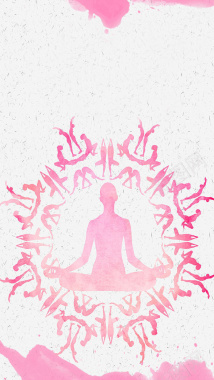 粉色瑜伽培训班H5背景素材背景