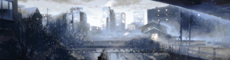 浪漫冬天下雪城市背景背景