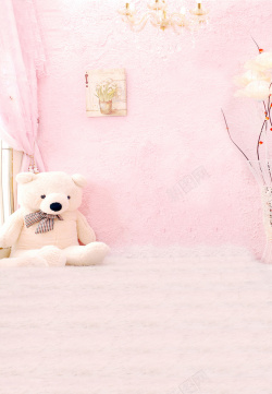 白色屋棚影楼粉色温馨背景高清图片
