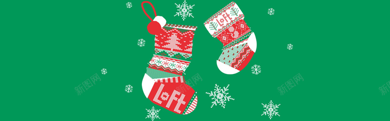 可爱的圣诞袜子背景图jpg设计背景_新图网 https://ixintu.com 圣诞袜 温暖 绿色 节日 雪花 海报banner 卡通 童趣 手绘